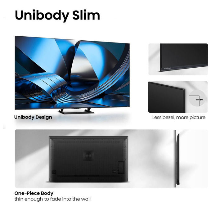 Hisense U79SE ULED 65'' Smart TV MiniLED 4K Hi-QLED MiniLED Pantone Validated Colors Hi-View AI Engine colore Nero
