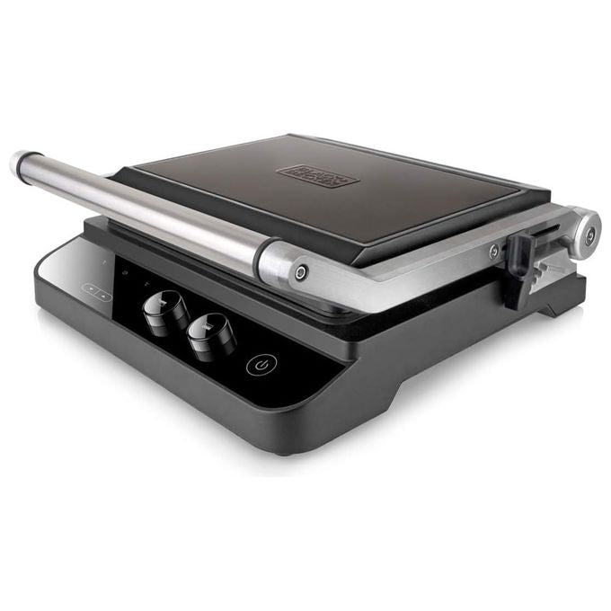 Black+Decker BXGR2000E Grill Elettrico 2000W Acciaio Inossidabile-Nero