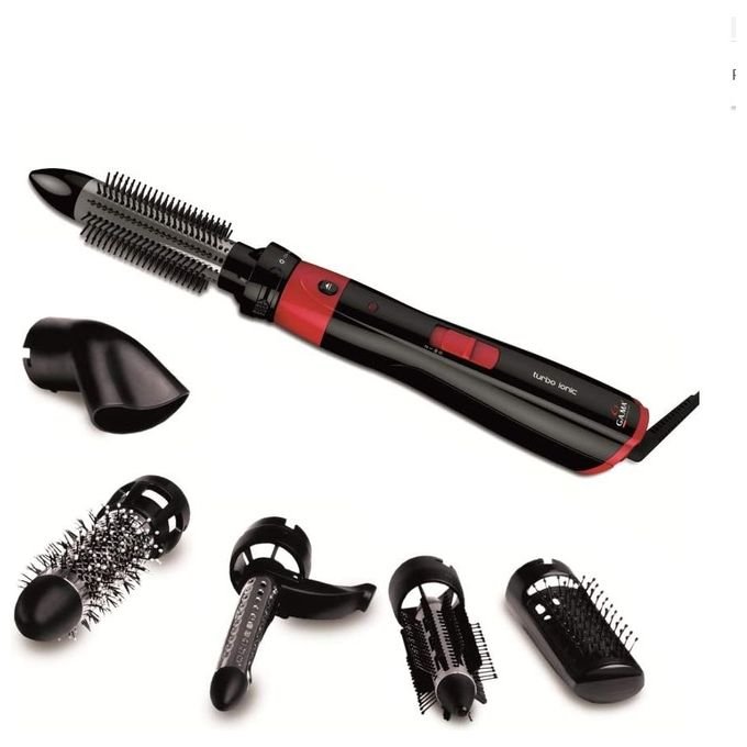 GA.MA GH0101 Multistyler Turbo Potenza 1200W 3 Spazzole Nero-Rosso