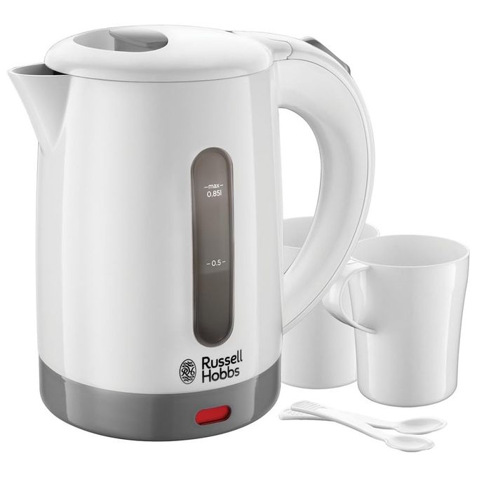 Russell Hobbs 23840-70 Bollitore Elettrico Piccolo da Viaggio 0,85 Litri 1000W 2 Tazze 2 Cucchiaini