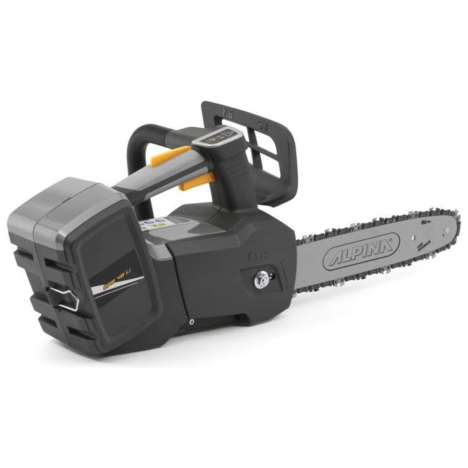ALPINA APR 48 Li Motosega a batterie da 48V con barra di guida da 30cm motore elettrico da 1000W peso leggero di soli 3.4 kg per lavori di giardinaggio efficienti Senza batteria e carica batteria
