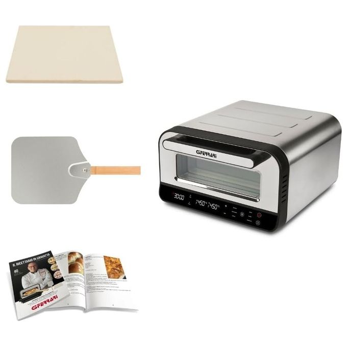 G3 Ferrari G10204 Pizza Pro 2 Min Termostato Regolabile fino a 430° Display Digitale Pietra Refrattaria Pareti Fredde Grigio