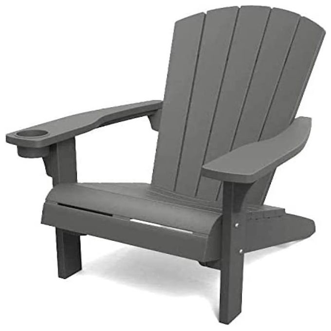 Keter Alpine Adirondack Sedie e Poltrone da Giardino 80X93X93H in Look Legno Grafite