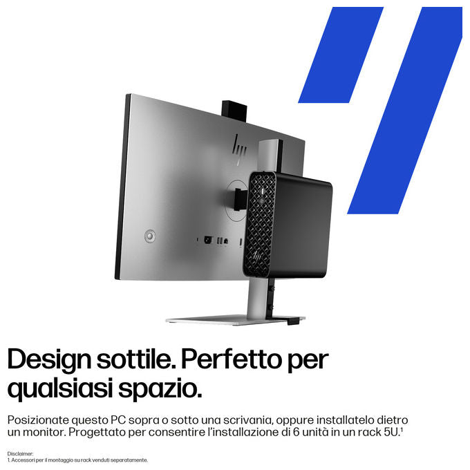 HP E26GJET Mini PC Workstation Intel Core 265 32 GB DDR5 1 TB SSD NVIDIA RTX NVIDIA GeForce RTX 4060 8 GB GDDR6 Windows 11 Pro colore Nero