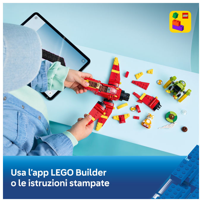 Lego 77119 Sonic the Hedgehog Set da Costruzione Tornado-1 di Tails con 2 Personaggi e Smeraldo del Caos 310 Pezzi colore Multicolore