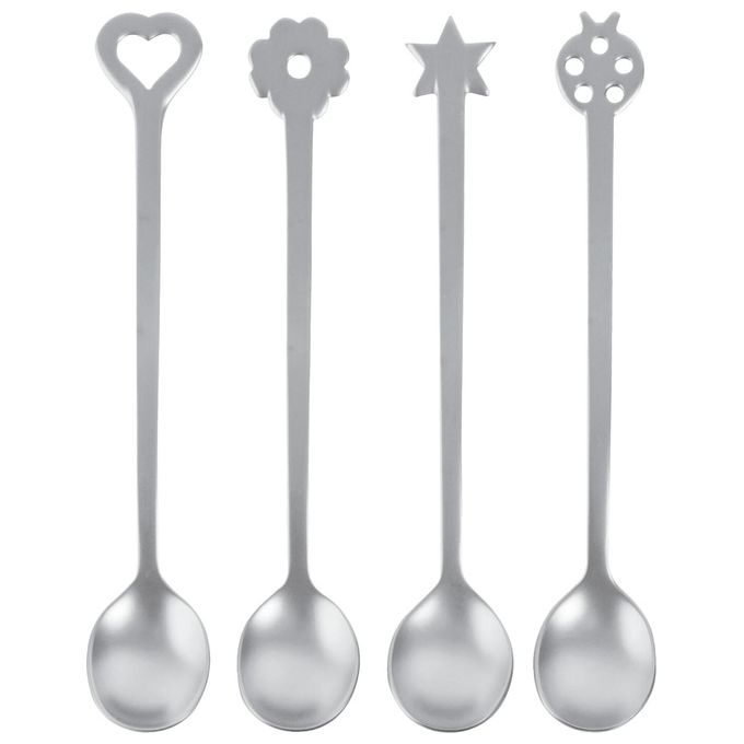 Antique Set 4 cucchiai silver lucido