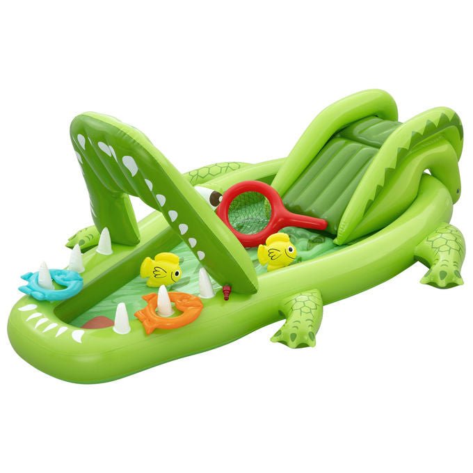 Bestway 53169 Later Gator Parco Giochi Acquatico Gonfiabile Coccodrillo 234x163x87 cm dai 2 anni colore Verde