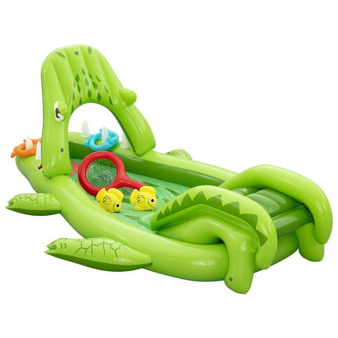 Bestway 53169 Later Gator Parco Giochi Acquatico Gonfiabile Coccodrillo 234x163x87 cm dai 2 anni colore Verde