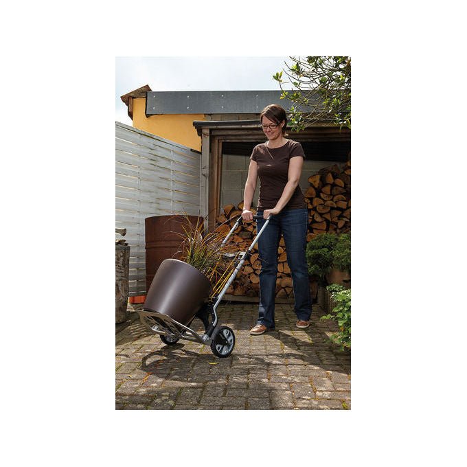 Wolfcraft 5501000 TS 850 Sistema di Trasporto Pieghevole Carico Massimo 100 Kg Ruote Antiforatura Ø 18 cm Manico Regolabile fino a 110 cm colore Nero