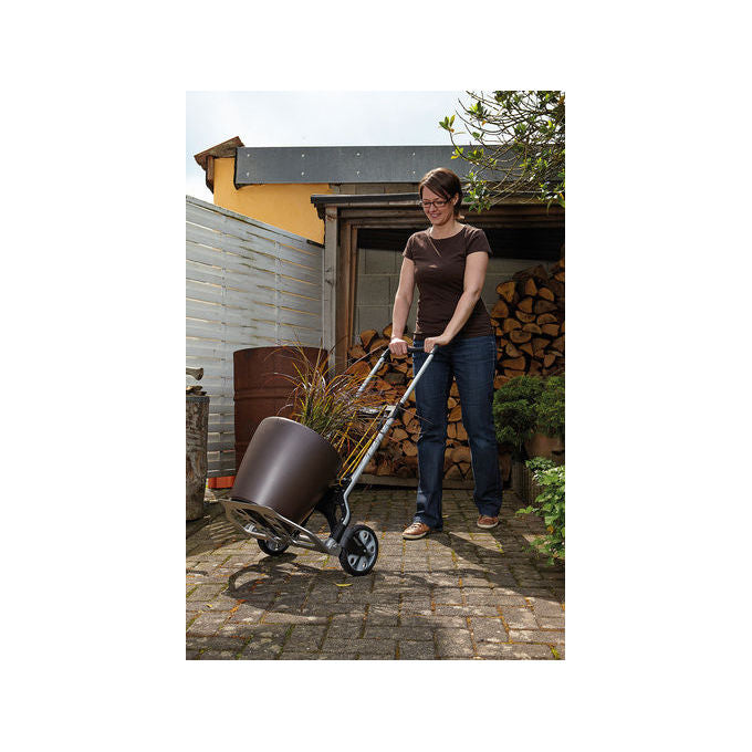 Wolfcraft 5501000 TS 850 Sistema di Trasporto Pieghevole Carico Massimo 100 Kg Ruote Antiforatura Ø 18 cm Manico Regolabile fino a 110 cm colore Nero