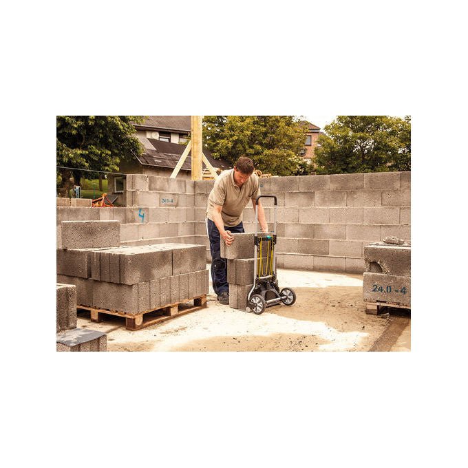 Wolfcraft 5501000 TS 850 Sistema di Trasporto Pieghevole Carico Massimo 100 Kg Ruote Antiforatura Ø 18 cm Manico Regolabile fino a 110 cm colore Nero