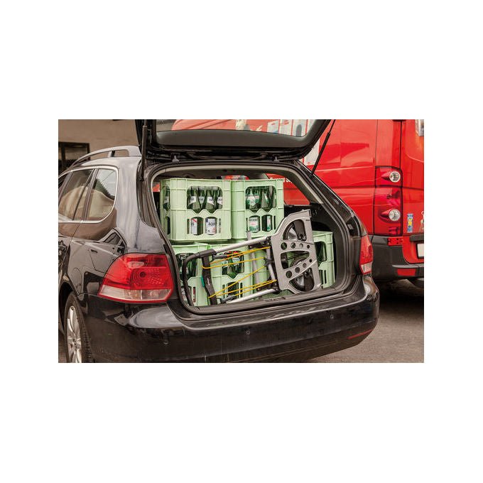 Wolfcraft 5501000 TS 850 Sistema di Trasporto Pieghevole Carico Massimo 100 Kg Ruote Antiforatura Ø 18 cm Manico Regolabile fino a 110 cm colore Nero