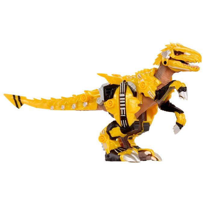 MGA 552284-EUC Armorsaurs Dinosauro Raptor con 7 Pezzi di Armatura Rimovibili Azione Morso Attivata dalla Coda colore Giallo