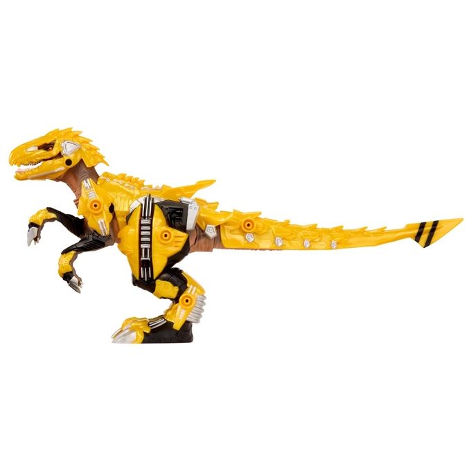 MGA 552284-EUC Armorsaurs Dinosauro Raptor con 7 Pezzi di Armatura Rimovibili Azione Morso Attivata dalla Coda colore Giallo