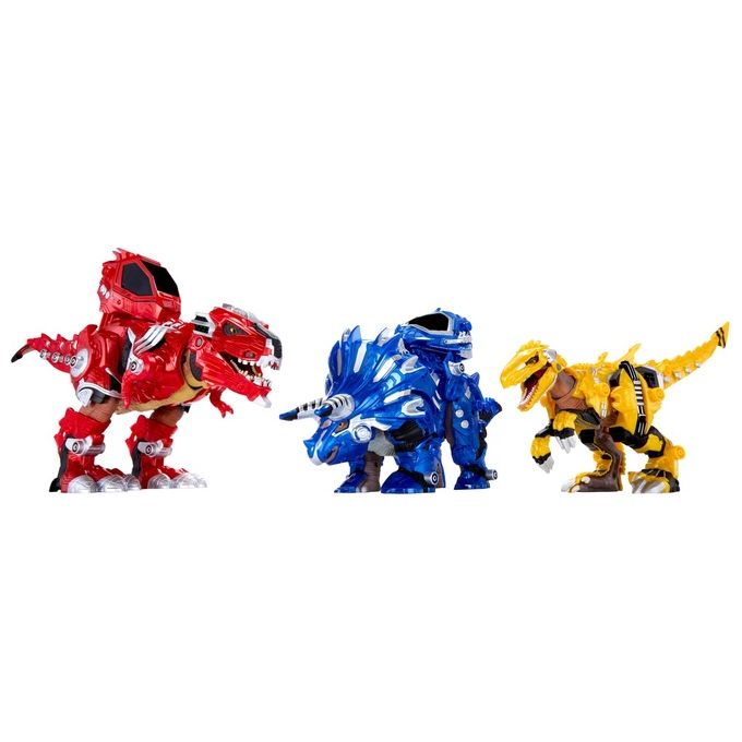 MGA 552284-EUC Armorsaurs Dinosauro Raptor con 7 Pezzi di Armatura Rimovibili Azione Morso Attivata dalla Coda colore Giallo