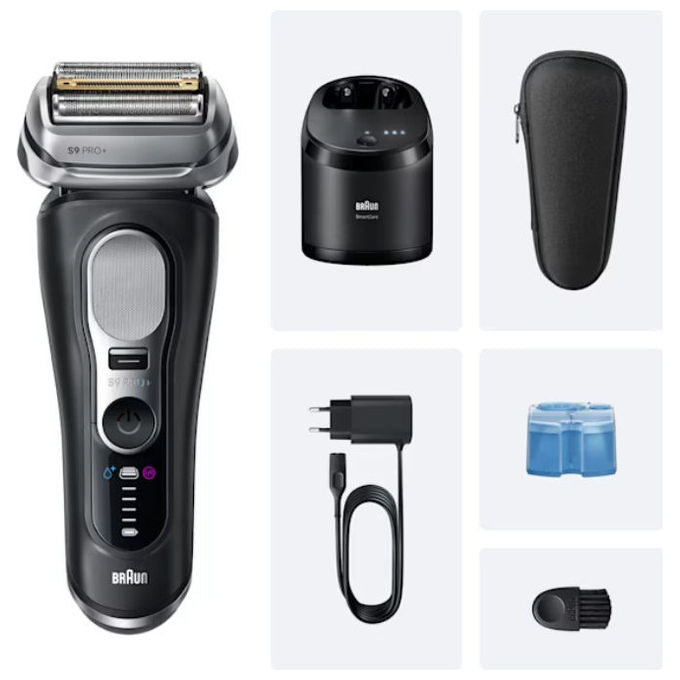 Braun 8700216554275 Series 9 Pro Rasoio elettrico a testine 6 uso bagnato e asciutto autonomia 60 min colore Nero Argento