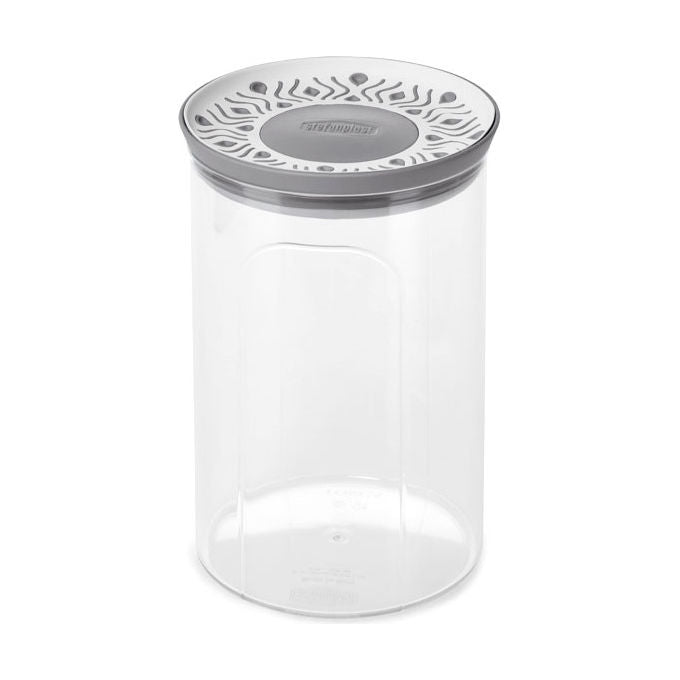 Stefanplast Barattolo Tosca con Chiusura Ermetica Tondo 2.2 Litri Grigio