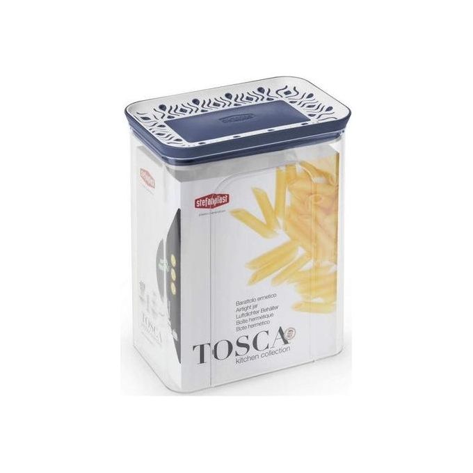 Stefanplast Barattolo Rettangolare Ermetico Linea Tosca Palace per Alimenti 2,2 Litri Blu