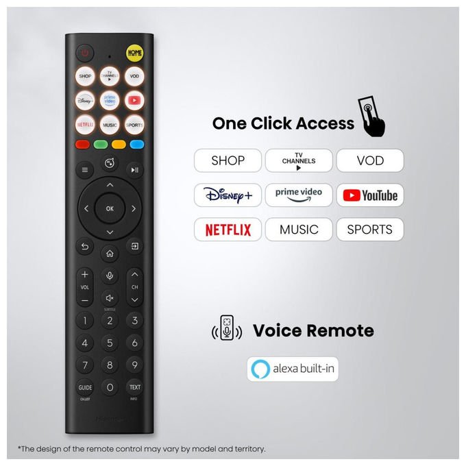 Hisense 55A6S Smart TV 55'' 4K Ultra HD QLED HomeOS Wi-Fi HDR10 HDMI 2.1 20W DTS Virtual:X colore Nero