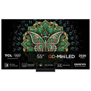 TCL 55C6K PRO Serie C6K PRO TV QD-Mini LED 55'' 4K HDR 144Hz 180 zone di dimming Google TV Dolby Vision Atmos 2.1 Onkyo colore Nero