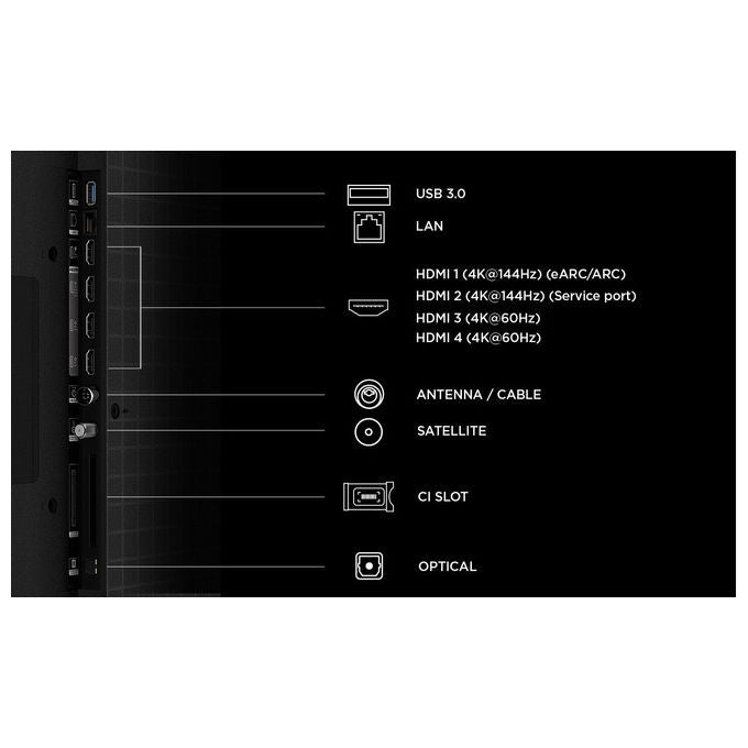 TCL 55C6K PRO Serie C6K PRO TV QD-Mini LED 55'' 4K HDR 144Hz 180 zone di dimming Google TV Dolby Vision Atmos 2.1 Onkyo colore Nero