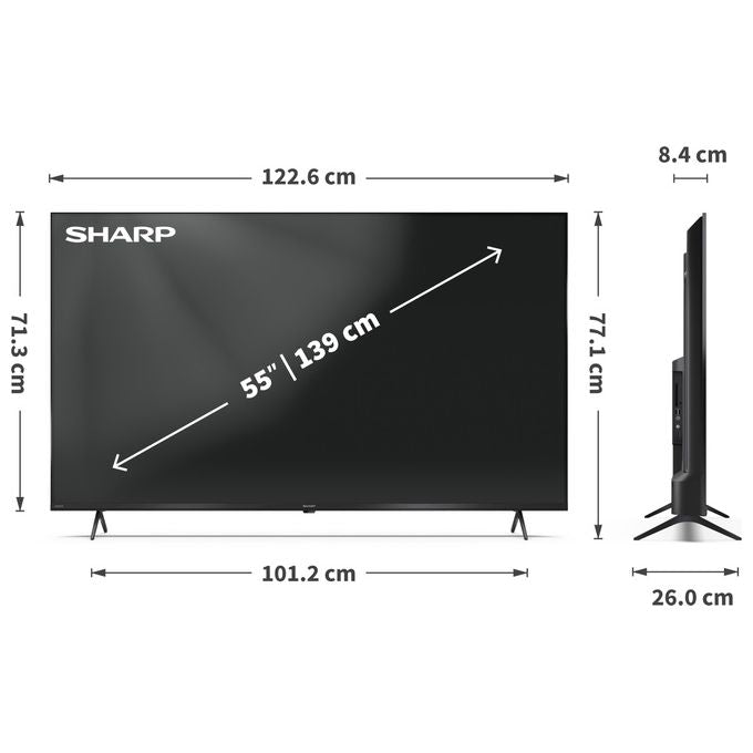 Sharp 55HP5265E Smart TV QLED 4K Ultra HD Google TV con HDR Dolby Vision e modalita' gioco colore Nero