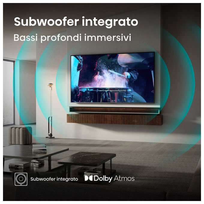 Hisense 55U7Q, tv mini led 55 pollici, 4K UHD, 144Hz, Dolby Vision, Dolby Atmos, ULED, smart tv VIDAA, quantum dot