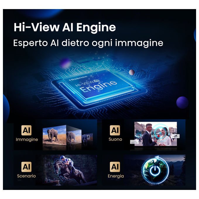 Hisense 55U7Q, tv mini led 55 pollici, 4K UHD, 144Hz, Dolby Vision, Dolby Atmos, ULED, smart tv VIDAA, quantum dot