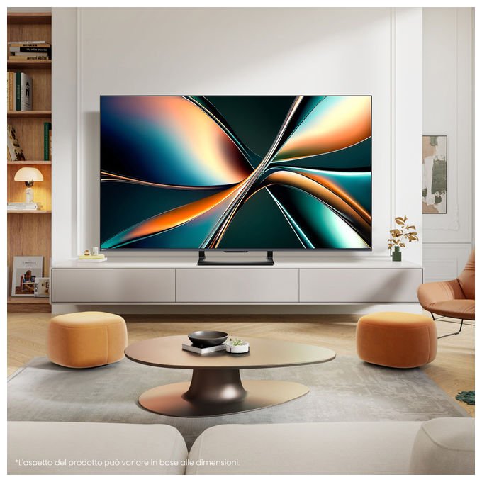 Hisense 55U7Q, tv mini led 55 pollici, 4K UHD, 144Hz, Dolby Vision, Dolby Atmos, ULED, smart tv VIDAA, quantum dot