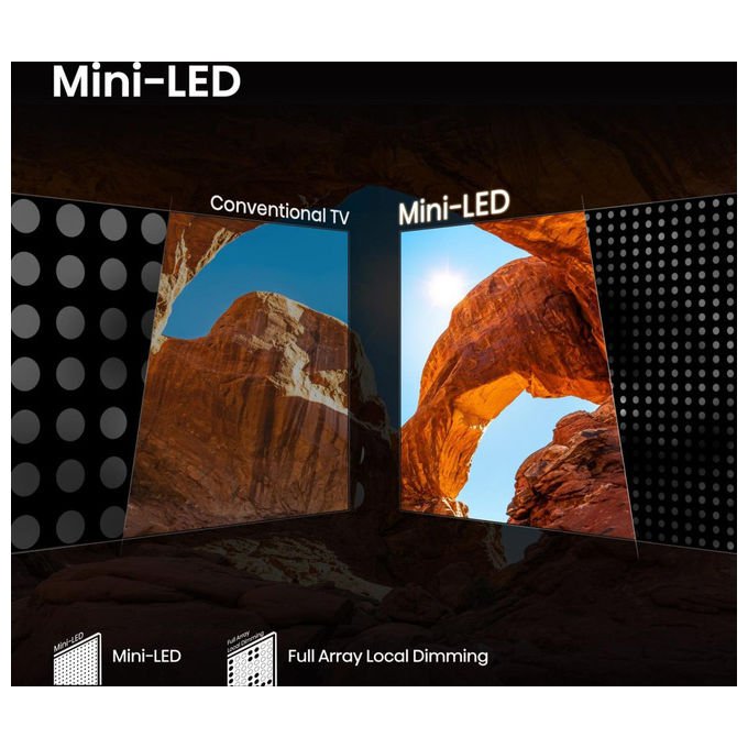 Hisense 55U7Q, tv mini led 55 pollici, 4K UHD, 144Hz, Dolby Vision, Dolby Atmos, ULED, smart tv VIDAA, quantum dot