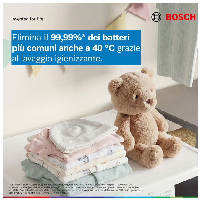 Bosch WAN2829E Serie 4 Lavatrice a Carica Frontale 8 Kg 1400 Giri Classe A Iron Assist Bianco