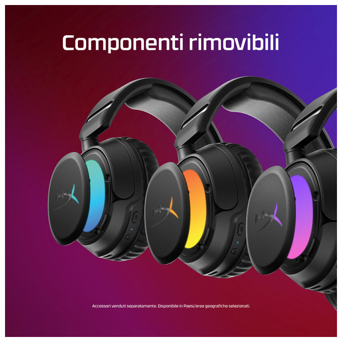 HyperX B5VC4AA Cloud Flight 2 Cuffie da gaming wireless 2.4 GHz Bluetooth 5.3 autonomia fino a 100 ore driver 50 mm microfono rimovibile colore Nero