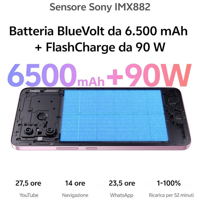 VIVO 5674787 V70 Lite 5G Smartphone 6GB 256GB Schermo 6.77 Pollici AMOLED Fotocamera 50 MP Batteria 6500 mAh Android 16.0 Blu colore Blu