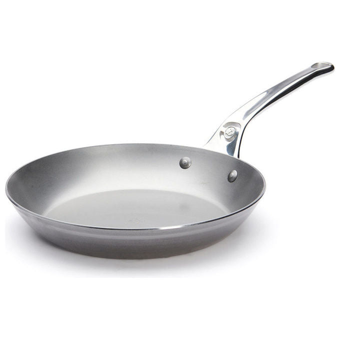 DE BUYER 5680.24 Mineral B Pro Padella rotonda in acciaio al carbonio con rivestimento in cera d'api 24 cm adatta per tutti i piani cottura inclusa induzione colore Nero