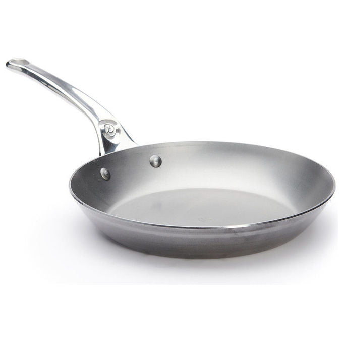 DE BUYER 5680.24 Mineral B Pro Padella rotonda in acciaio al carbonio con rivestimento in cera d'api 24 cm adatta per tutti i piani cottura inclusa induzione colore Nero