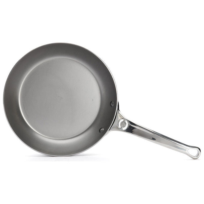DE BUYER 5680.24 Mineral B Pro Padella rotonda in acciaio al carbonio con rivestimento in cera d'api 24 cm adatta per tutti i piani cottura inclusa induzione colore Nero