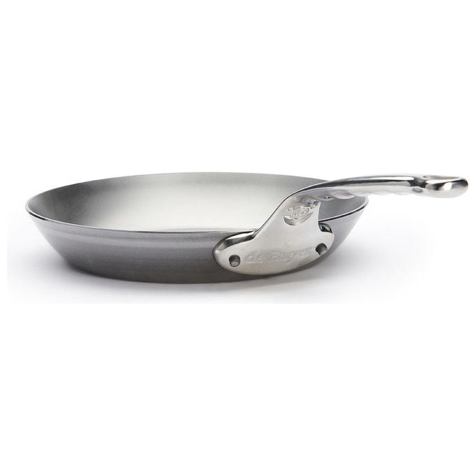 DE BUYER 5680.24 Mineral B Pro Padella rotonda in acciaio al carbonio con rivestimento in cera d'api 24 cm adatta per tutti i piani cottura inclusa induzione colore Nero