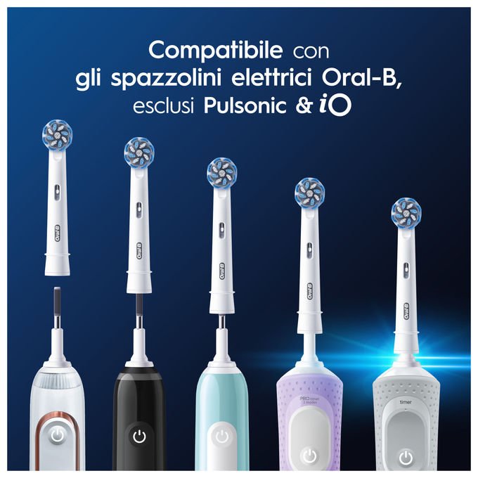 Oral-B 8700216987516 PRO Sensitive Clean Testina di Ricambio 10 Pezzi Setole Ultra-Morbide Indicatore Usura colore Bianco