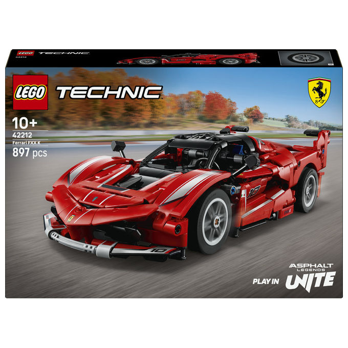 Lego 42212 Ferrari FXX K Set da Costruzione con Motore V12 Pistoni Mobili Differenziale Realistico Portiere a Farfalla colore Rosso