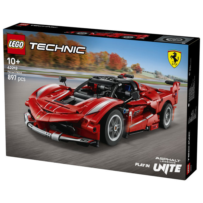 Lego 42212 Ferrari FXX K Set da Costruzione con Motore V12 Pistoni Mobili Differenziale Realistico Portiere a Farfalla colore Rosso