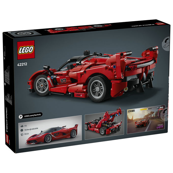 Lego 42212 Ferrari FXX K Set da Costruzione con Motore V12 Pistoni Mobili Differenziale Realistico Portiere a Farfalla colore Rosso