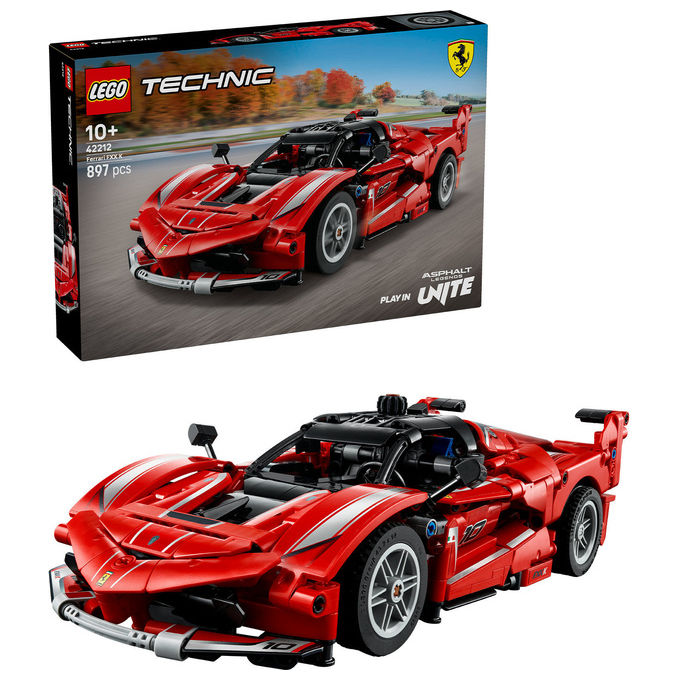 Lego 42212 Ferrari FXX K Set da Costruzione con Motore V12 Pistoni Mobili Differenziale Realistico Portiere a Farfalla colore Rosso