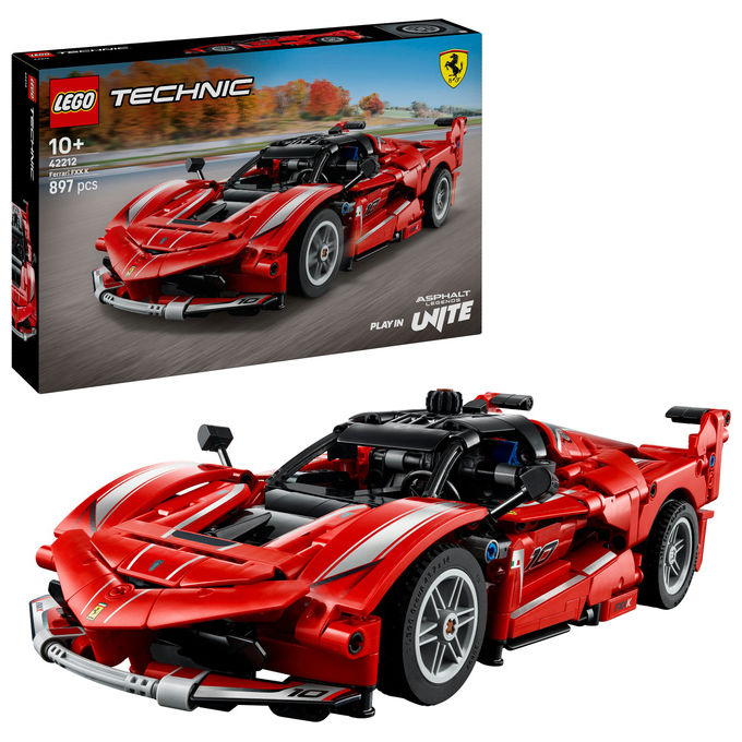 Lego 42212 Ferrari FXX K Set da Costruzione con Motore V12 Pistoni Mobili Differenziale Realistico Portiere a Farfalla colore Rosso