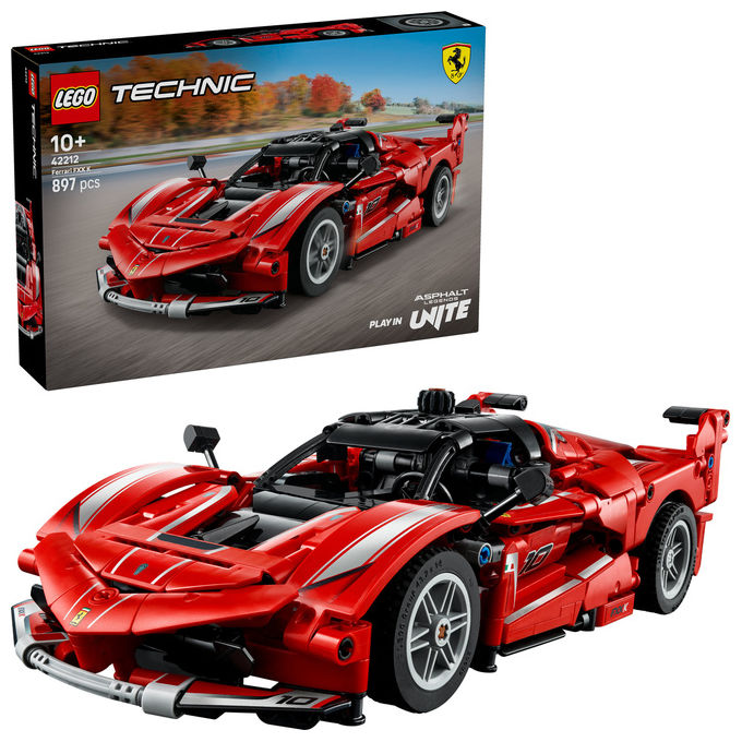 Lego 42212 Ferrari FXX K Set da Costruzione con Motore V12 Pistoni Mobili Differenziale Realistico Portiere a Farfalla colore Rosso