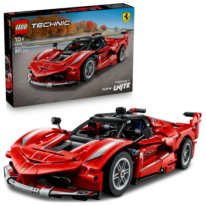 Lego 42212 Ferrari FXX K Set da Costruzione con Motore V12 Pistoni Mobili Differenziale Realistico Portiere a Farfalla colore Rosso