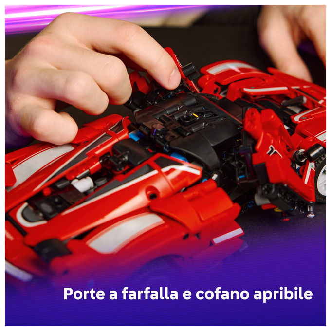 Lego 42212 Ferrari FXX K Set da Costruzione con Motore V12 Pistoni Mobili Differenziale Realistico Portiere a Farfalla colore Rosso