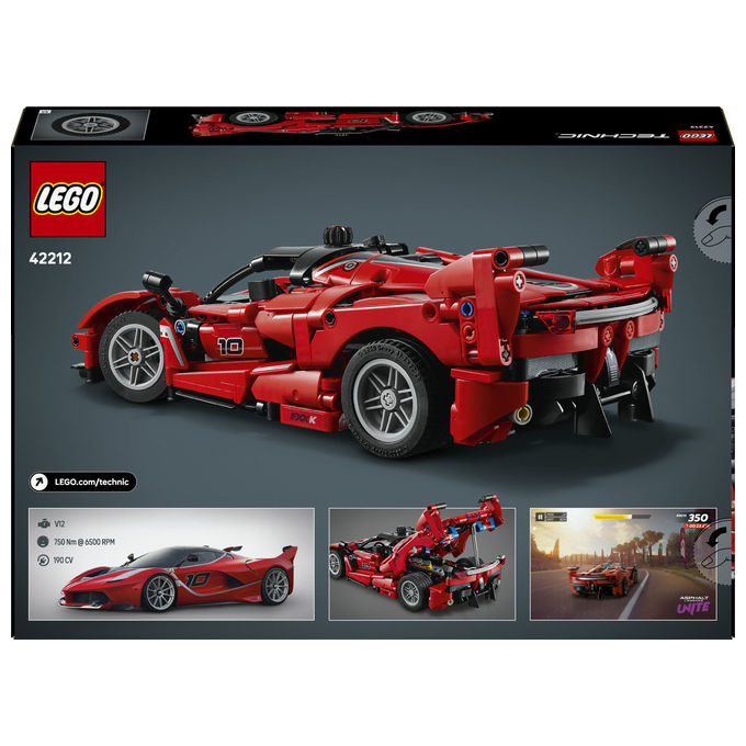 Lego 42212 Ferrari FXX K Set da Costruzione con Motore V12 Pistoni Mobili Differenziale Realistico Portiere a Farfalla colore Rosso