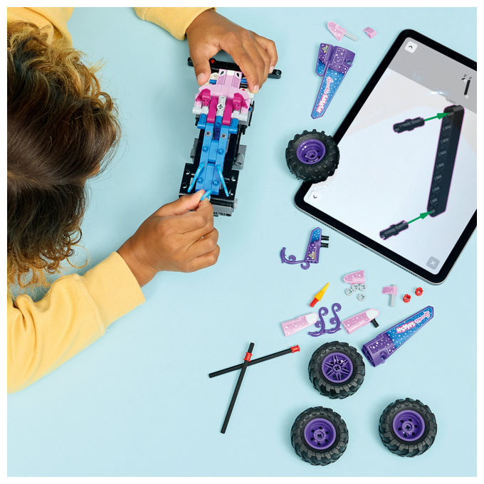 Lego 42220 Technic Monster Jam Sparkle Smash Camion Giocattolo Pull-Back con Dettagli di Unicorno e Stelle Scintillanti colore Multicolore