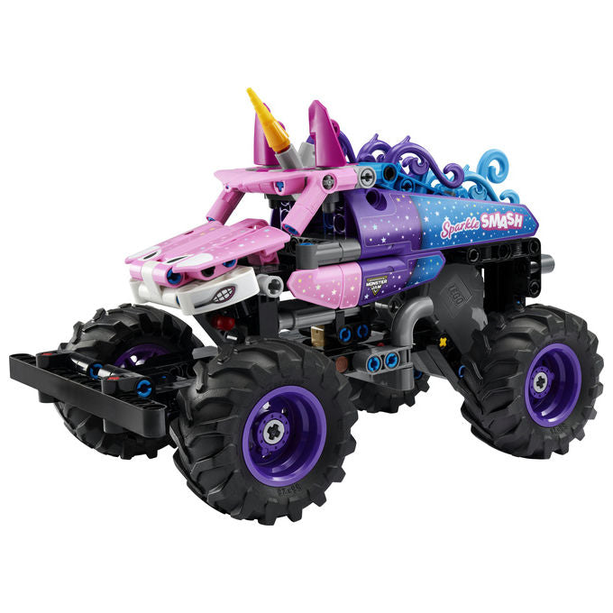 Lego 42220 Technic Monster Jam Sparkle Smash Camion Giocattolo Pull-Back con Dettagli di Unicorno e Stelle Scintillanti colore Multicolore