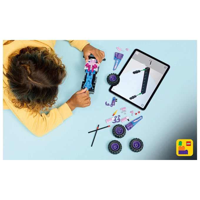 Lego 42220 Technic Monster Jam Sparkle Smash Camion Giocattolo Pull-Back con Dettagli di Unicorno e Stelle Scintillanti colore Multicolore